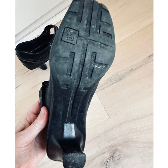 Y2K Leather Heeled Mary Janes Black Kenneth Cole Reaction Square Toe Classic - Picture 3 of 7